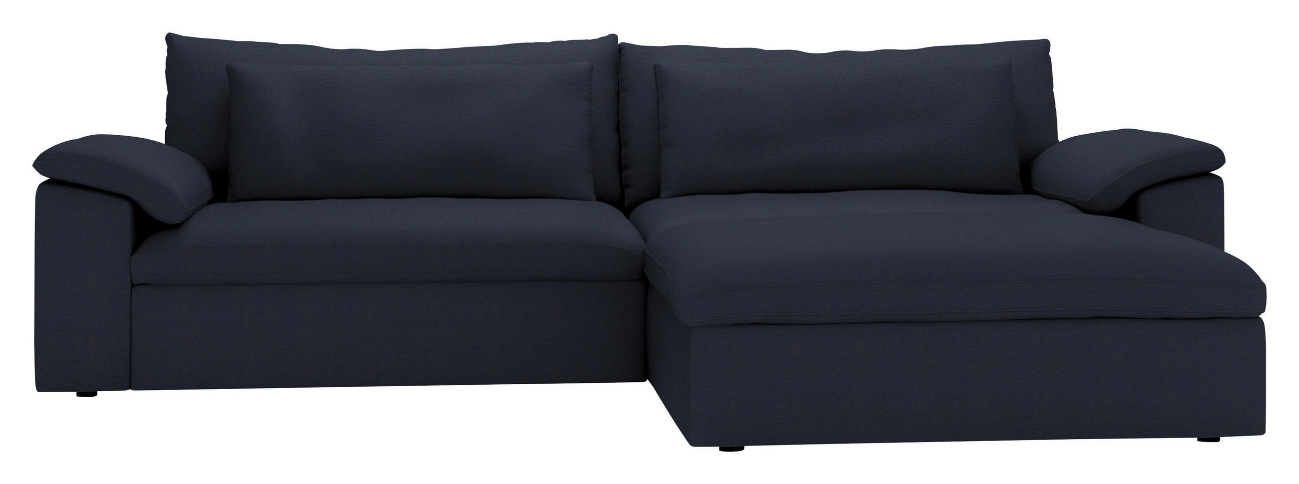 ECKSOFA  Webstoff Dunkelblau  - Schwarz/Dunkelblau, Modern, Kunststoff/Textil (306/198cm) - Carryhome