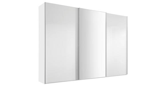 SCHWEBETÜRENSCHRANK  in Weiß  - Chromfarben/Weiß, Basics, Glas/Holzwerkstoff (298/222/68cm) - Moderano