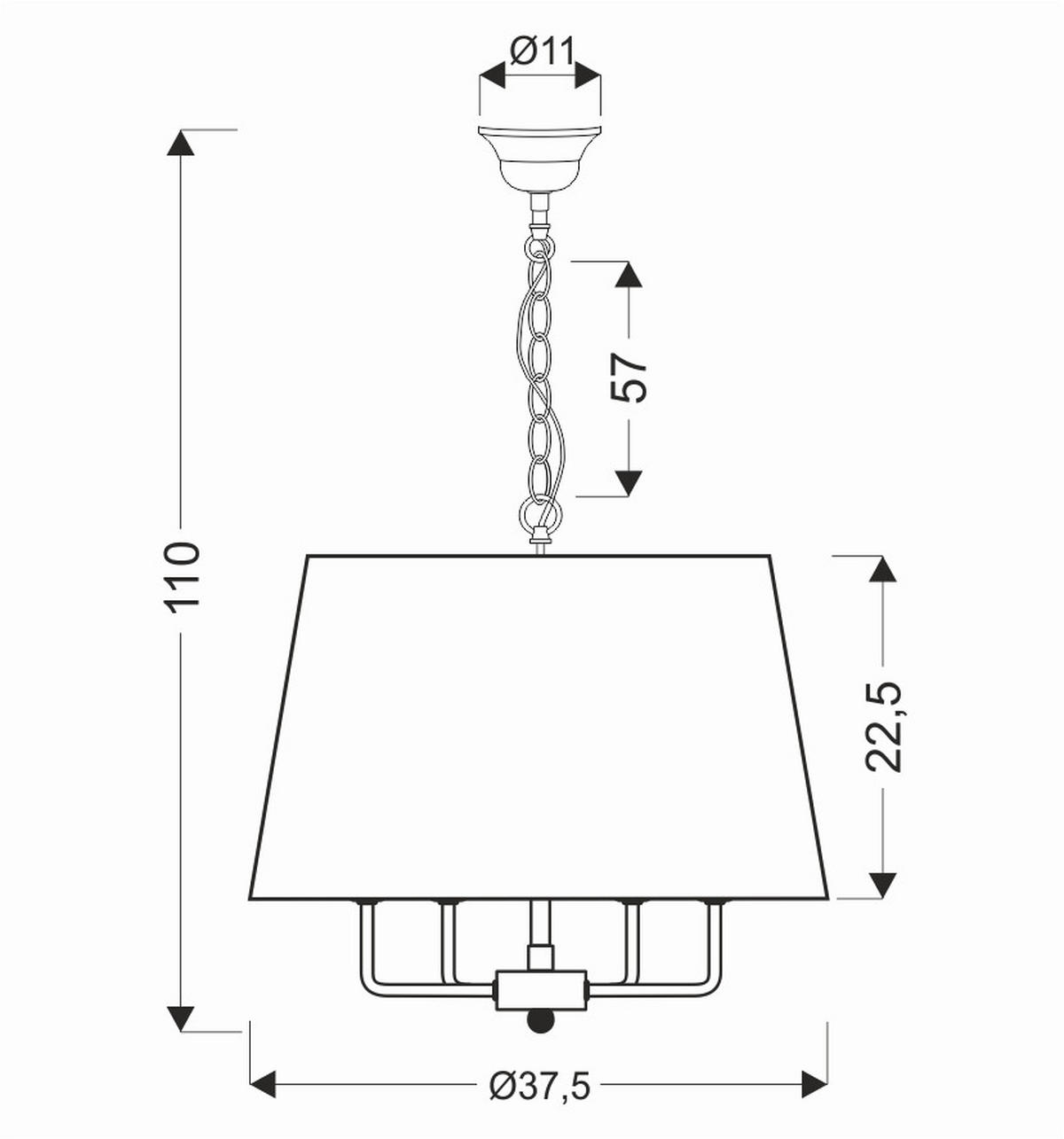 PENDELLEUCHTE 37,5/37,5/110 cm  - Goldfarben/Schwarz, KONVENTIONELL, Metall (37,5/37,5/110cm)