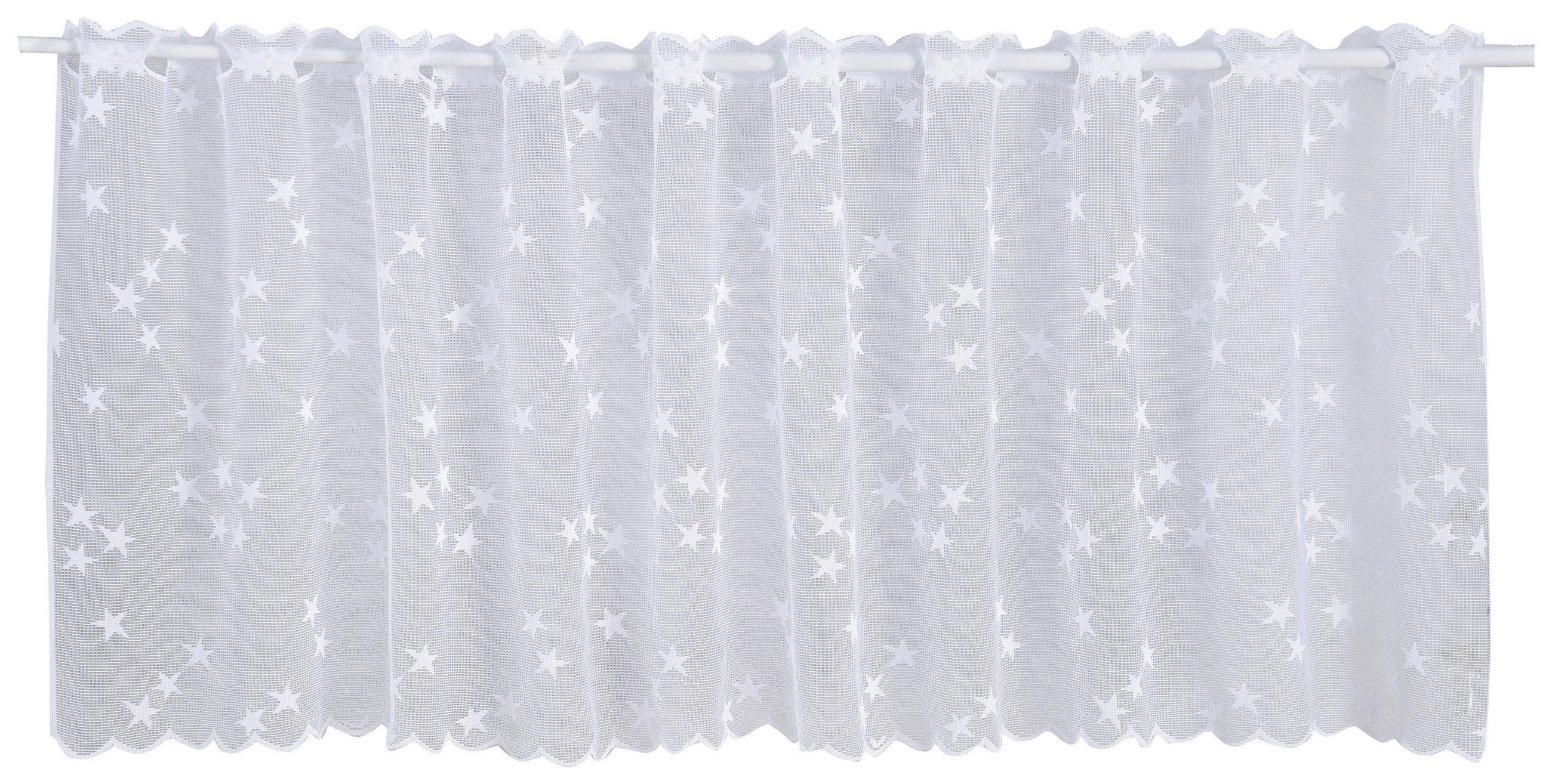 Kurzgardine Sabine BxL: 45x150 cm mit Stern Motiv Transparent