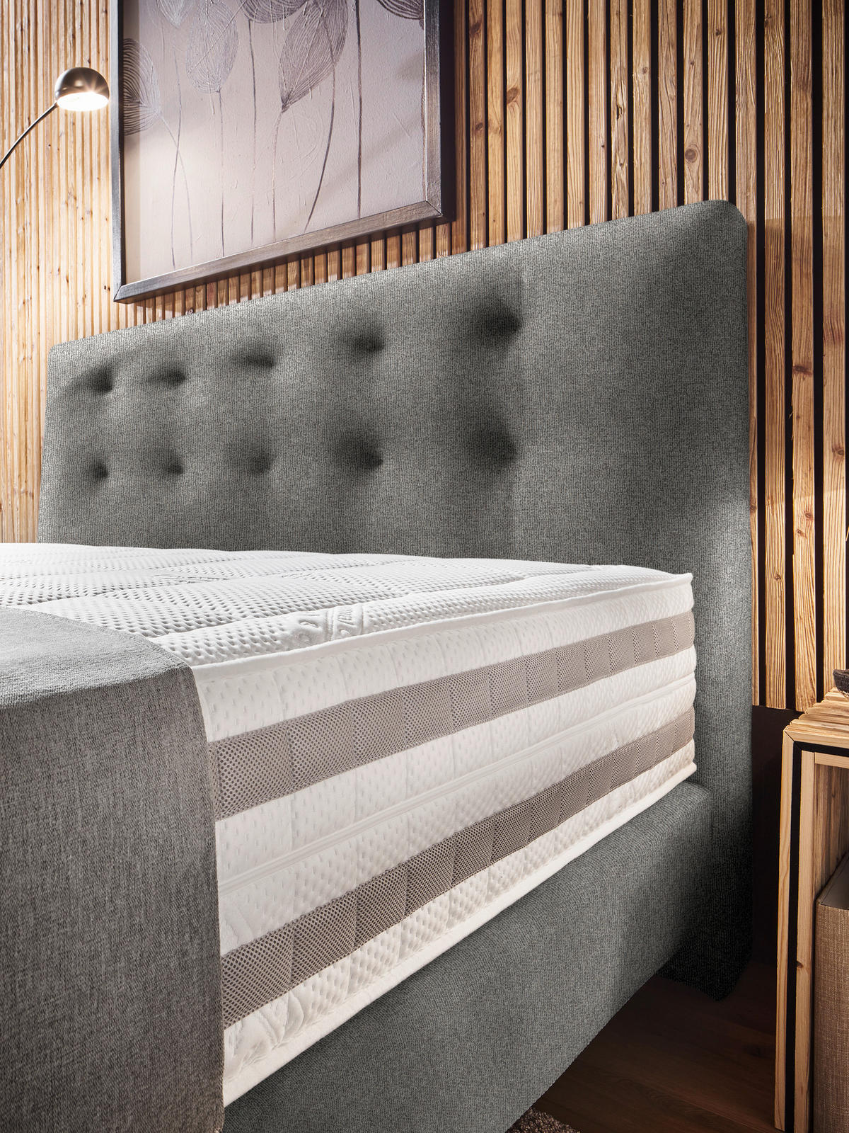 BOXSPRINGBETT 200/200 cm  in Taupe  - Taupe, Konventionell, Holz/Textil (200/200cm) - Dieter Knoll