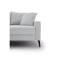 ECKSOFA  in Cord Hellgrau  173/280 cm  - Hellgrau/Schwarz, KONVENTIONELL, Textil/Metall (173/280cm) - Hom`in