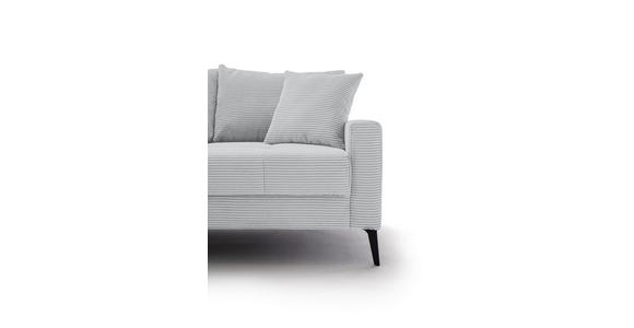 ECKSOFA  in Cord Hellgrau  173/280 cm  - Hellgrau/Schwarz, KONVENTIONELL, Textil/Metall (173/280cm) - Hom`in