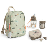KINDERRUCKSACKSET - Salbeigrün/Hellgrün, Basics, Kunststoff/Textil (19/9/26cm) - done by deer