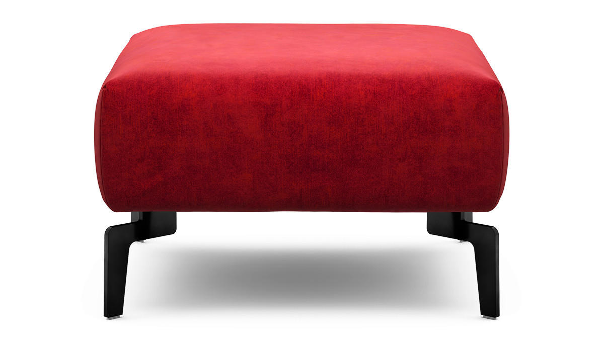 HOCKER Samt Rot  - Rot/Schwarz, Design, Textil/Metall (70/70/46cm) - SENSOO