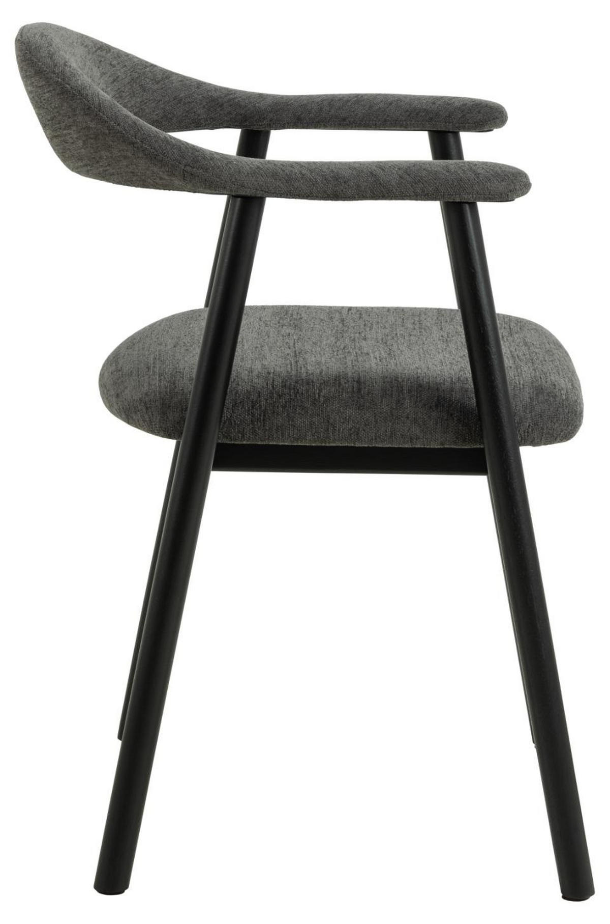 ŽIDLE S PODRUČKAMI, plochá tkanina, černá, tmavě šedá - černá/tmavě šedá, Moderní, dřevo/textil (56/75,5/54cm) - MID.YOU