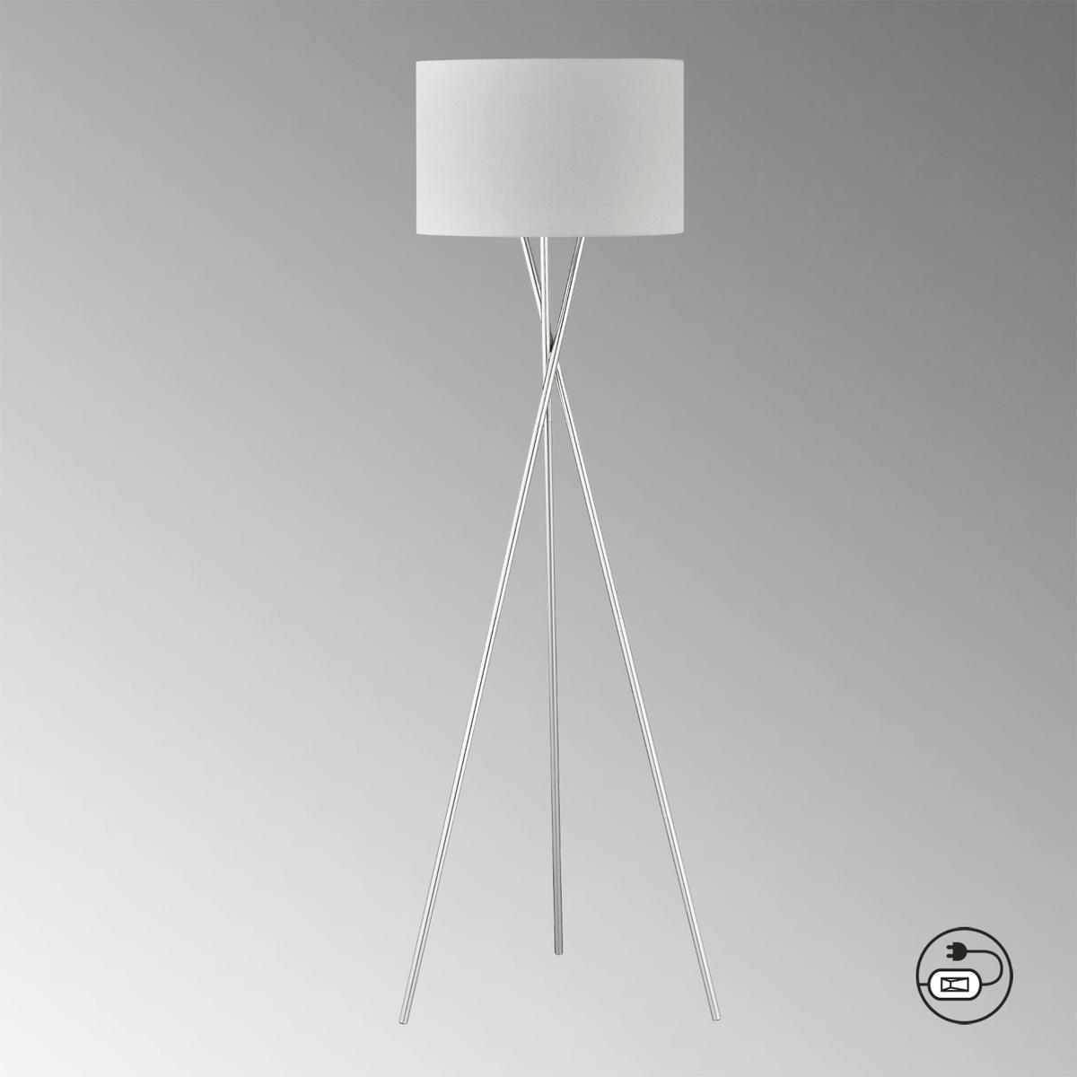 STEHLEUCHTE 68/160 cm    - Hellgrau/Nickelfarben, Basics, Kunststoff/Metall (68/160cm) - Schöner Wohnen