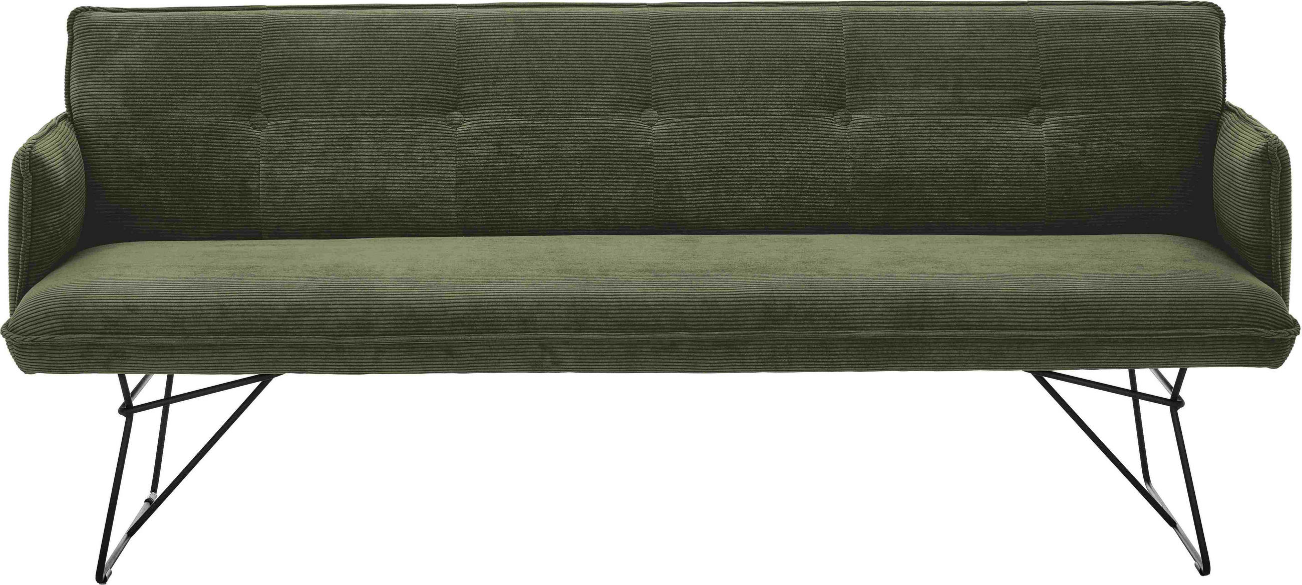 SITZBANK 212/89/70 cm  in Dunkelgrün  - Dunkelgrün/Schwarz, Design, Textil/Metall (212/89/70cm) - Pure Home Lifestyle
