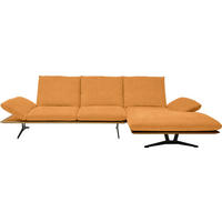 ECKSOFA in Flachgewebe Currygelb  314/159 cm  - Currygelb/Schwarz, Design, Holz/Textil (314/159cm) - Dieter Knoll