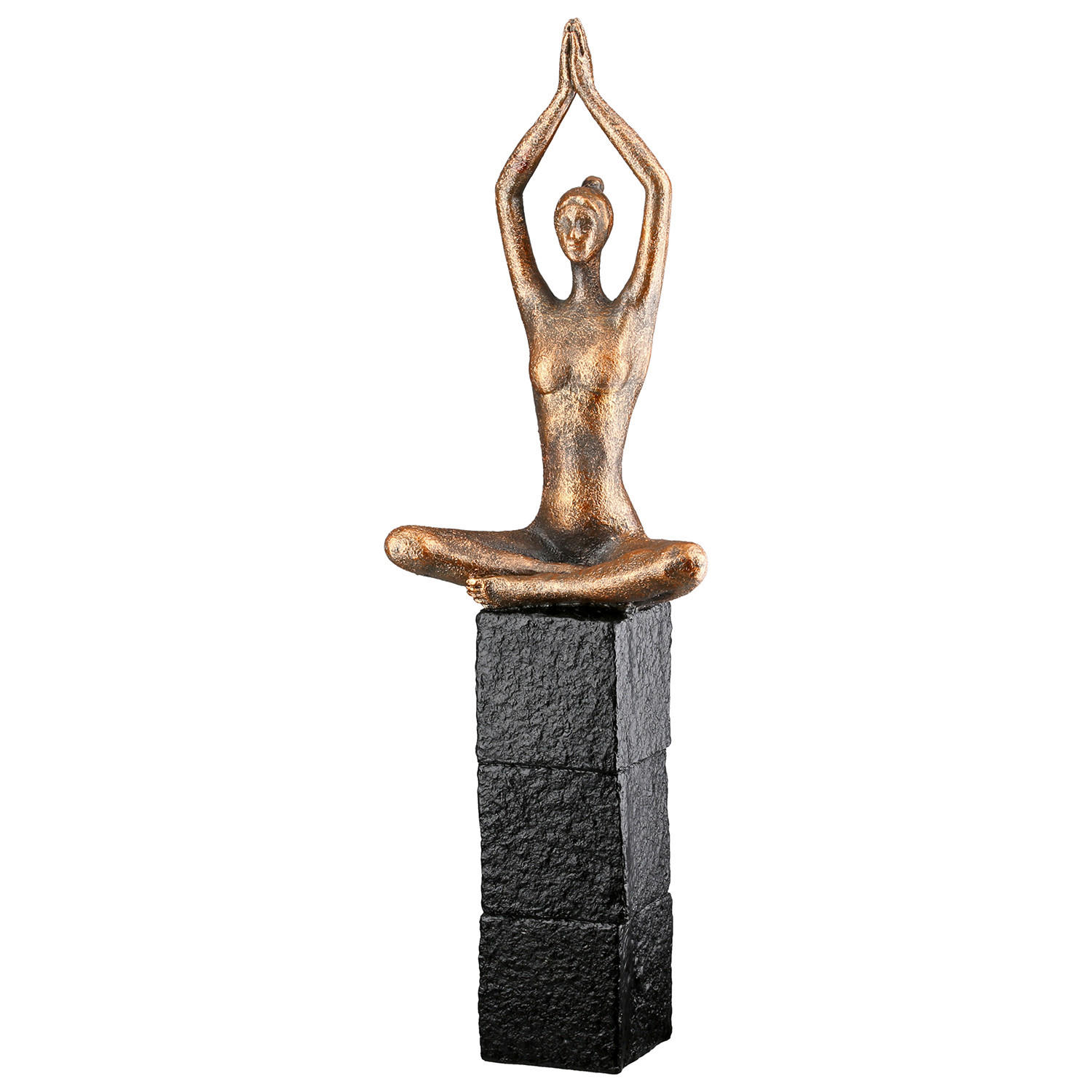 SKULPTUR - Schwarz/Bronzefarben, Basics, Kunststoff (6,5/11/34,5cm)
