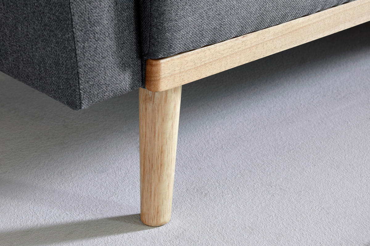 SCHLAFSOFA Webstoff Grau  - Eichefarben/Grau, MODERN, Holz/Textil (213/83/83cm) - Livetastic