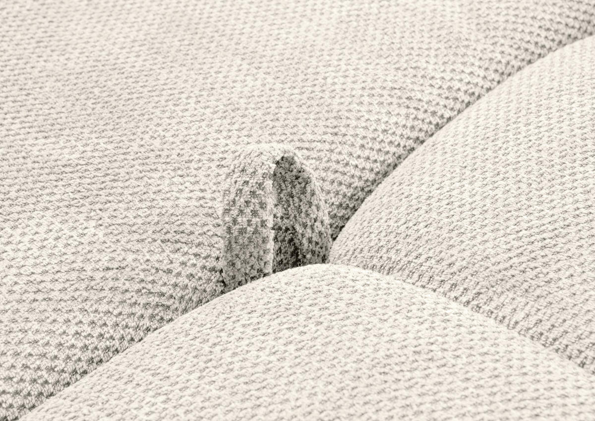 ECKSOFA Creme Plüsch Zierkissen, Rückenkissen, Bettkasten, Schlaffunktion, Rücken echt, Liegefläche im Originalstoff  - Creme/Schwarz, KONVENTIONELL, Kunststoff/Textil (253/192cm) - Carryhome