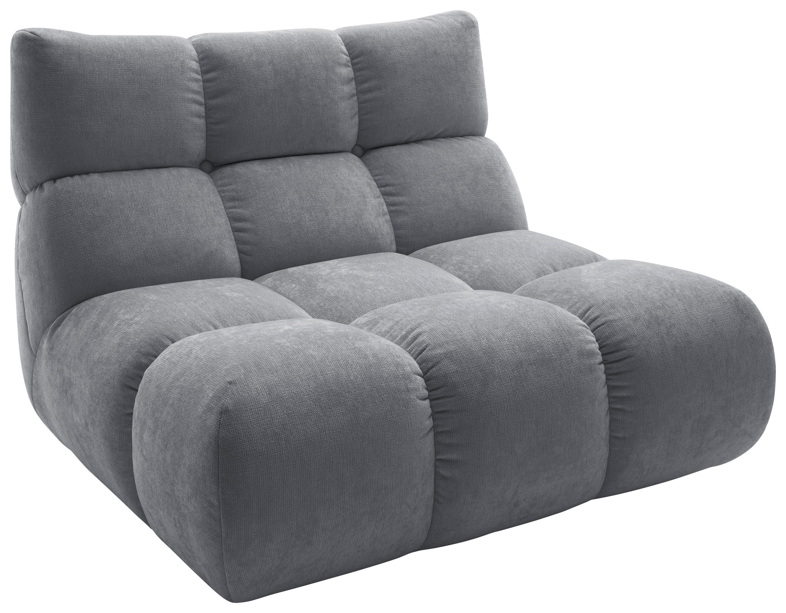SESSEL Chenille Grau  - Schwarz/Grau, Design, Kunststoff/Textil (112/85/108cm) - Pure Home Lifestyle