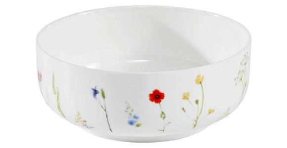 MÜSLISCHALE Wildflower 15 cm  - Multicolor/Weiß, Basics, Keramik (15cm) - Novel