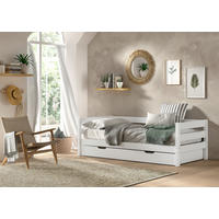 AUSZIEHBETT 90/200 cm  in Weiß  - Naturfarben/Weiß, MODERN, Holz (90/200cm) - Vipack