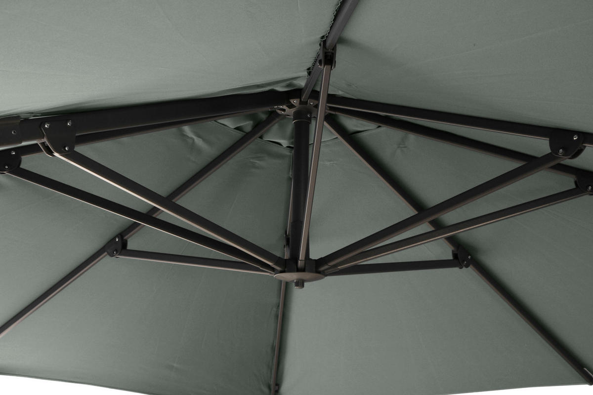 AMPELSCHIRM 350 cm  - Anthrazit/Olivgrün, KONVENTIONELL, Textil/Metall (350/350cm) - Siena Garden