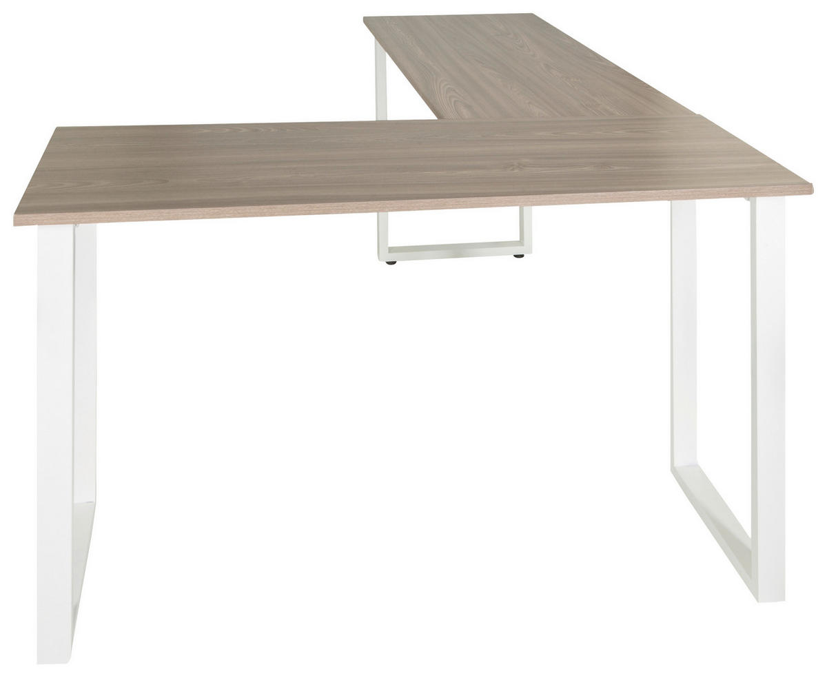 ECKSCHREIBTISCH 165/120/75 cm  in Grau, Weiß  - Weiß/Grau, Basics, Holzwerkstoff/Metall (165/120/75cm) - MID.YOU