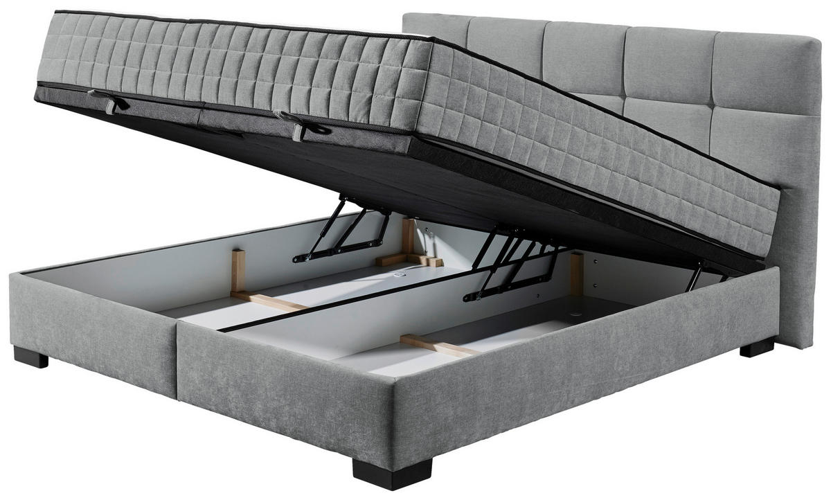 BOXBETT 160/200 cm  in Anthrazit  - Anthrazit/Schwarz, Modern, Holzwerkstoff/Kunststoff (160/200cm) - MID.YOU