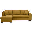 ECKSOFA inkl.Funktionen Dunkelgelb Webstoff  - Dunkelgelb/Schwarz, Design, Kunststoff/Textil (158/238cm) - Xora