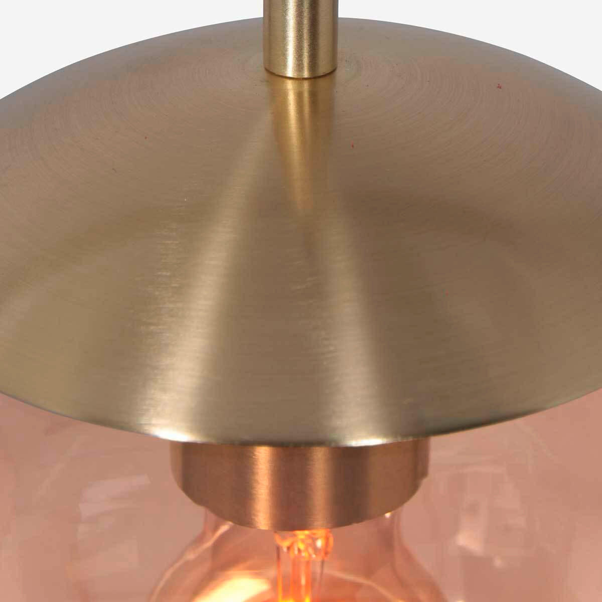 PENDELLEUCHTE Bollique 25/35-175 cm   - Messingfarben/Schwarz, KONVENTIONELL, Glas/Metall (25/35-175cm)