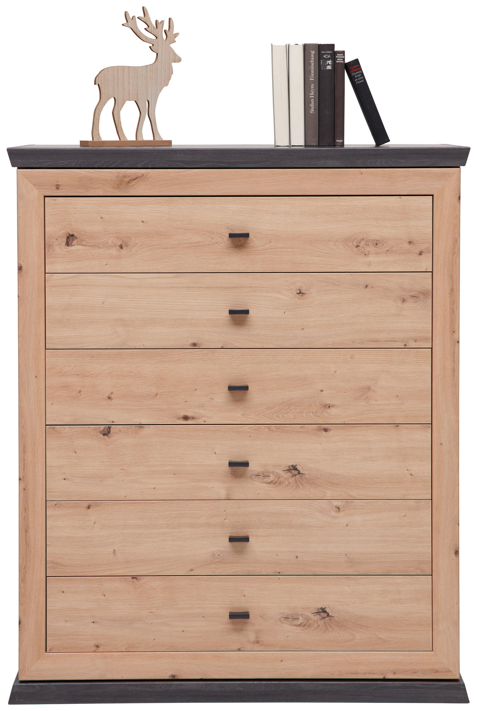 KOMMODE 95/115/43 cm Dunkelgrau, Eiche Artisan - natürliches Design