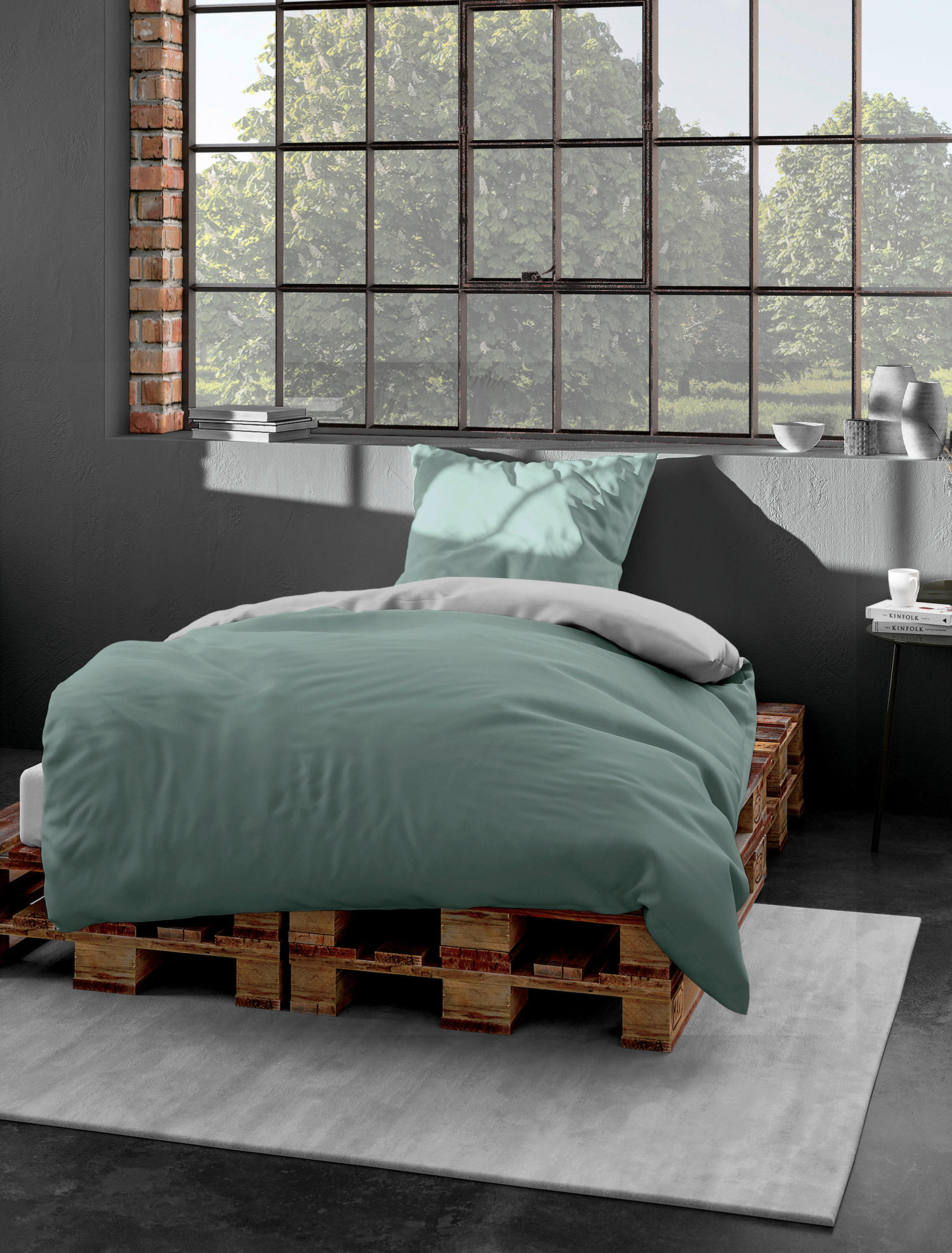 BETTWÄSCHE Renforcé 240/220 cm  - Jadegrün, KONVENTIONELL, Textil (240/220cm) - Bierbaum