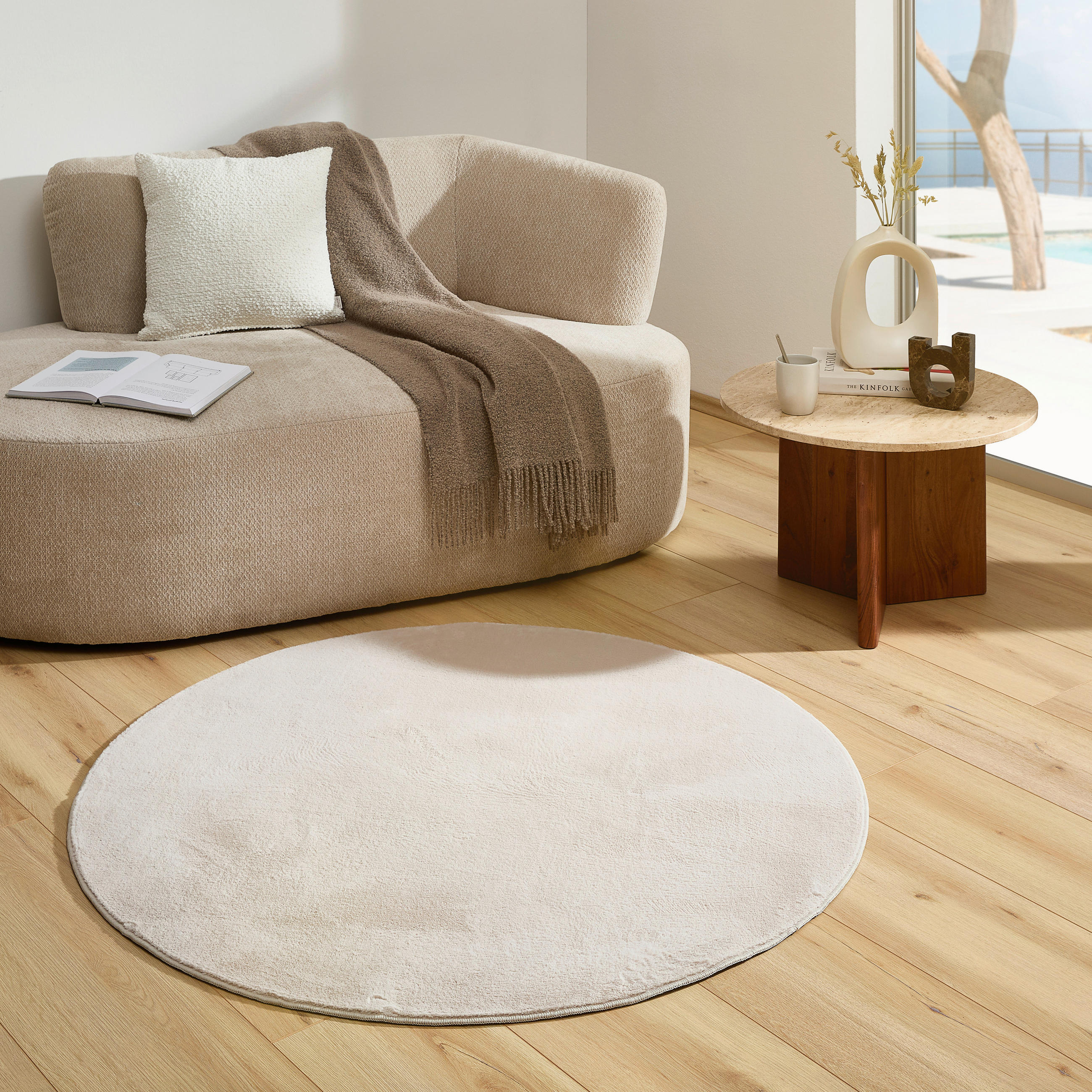 HOCHFLORTEPPICH 120 cm Beige  - Beige, Basics, Textil (120cm) - Novel
