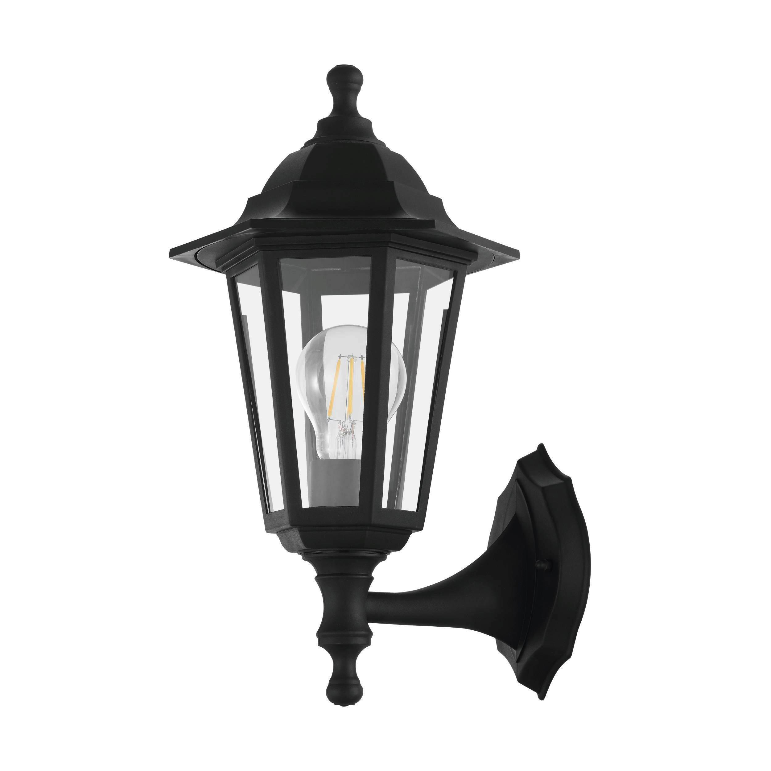 AUSSENWANDLEUCHTE - Schwarz, Basics, Glas/Kunststoff (19,5cm) - Eglo