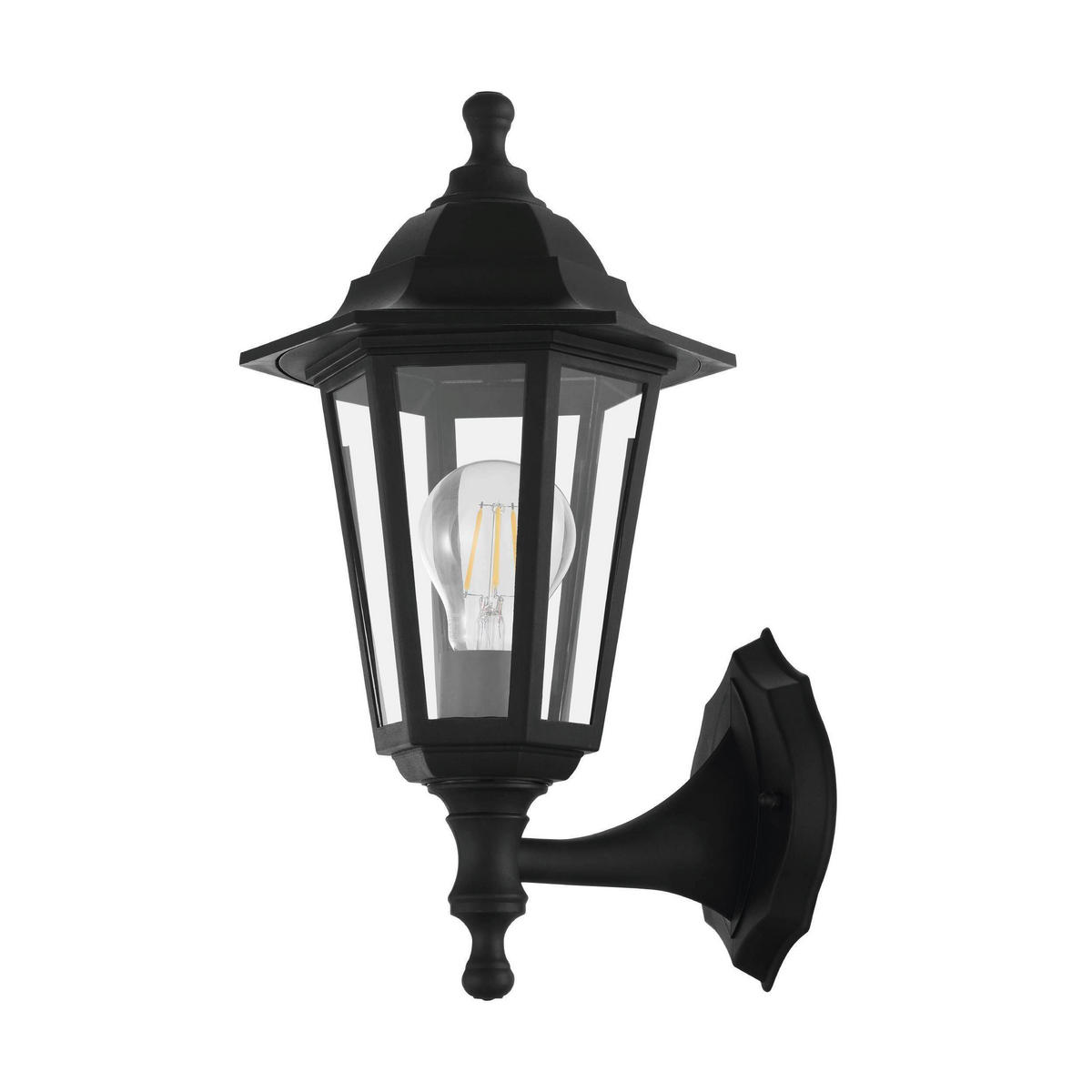 AUSSENWANDLEUCHTE - Schwarz, Basics, Glas/Kunststoff (19,5cm) - Eglo