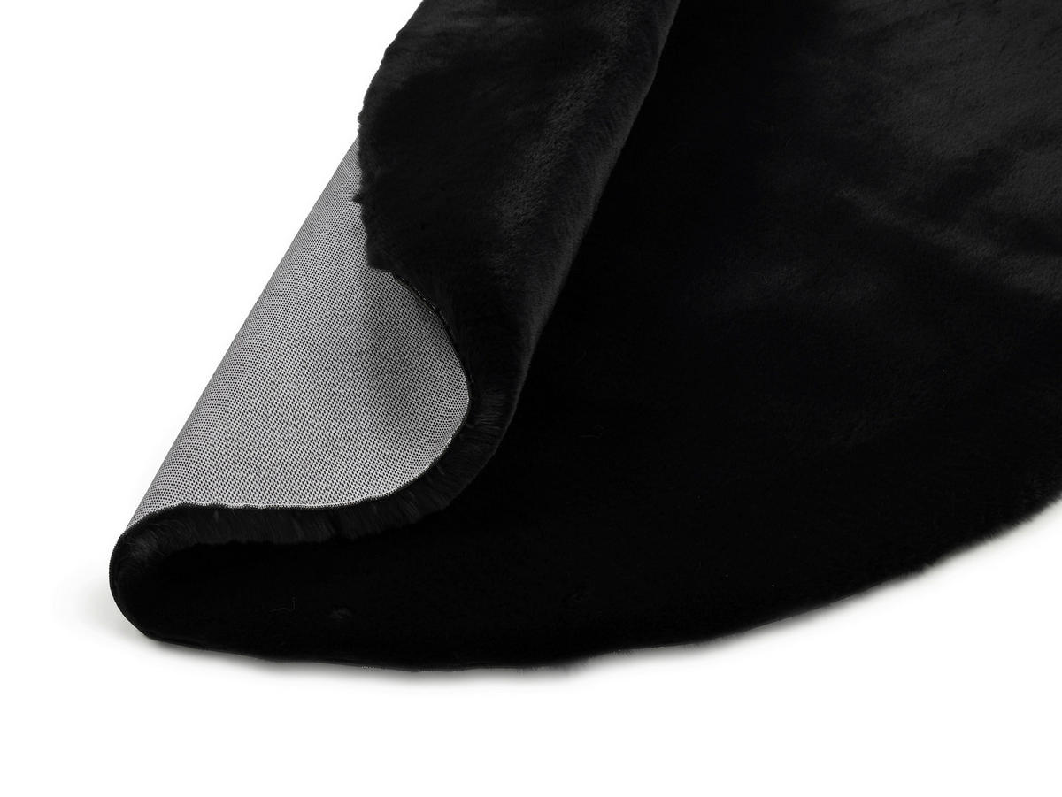 HOCHFLORTEPPICH 160/160 cm Silky Haven Schwarz  - Schwarz, Basics, Textil (160/160cm) - Novel