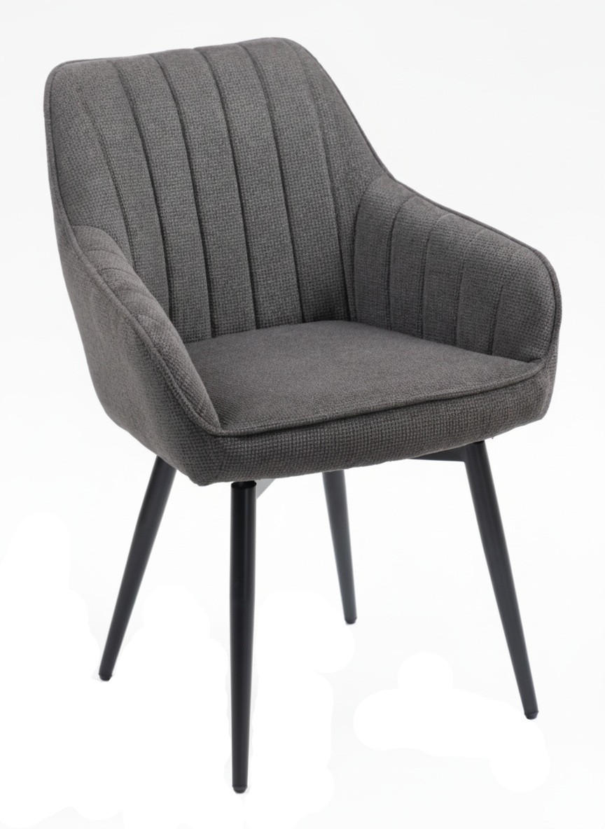 ARMLEHNSTUHL  in Eisen  - Anthrazit/Schwarz, MODERN, Textil/Metall (63/83/63cm) - Livetastic