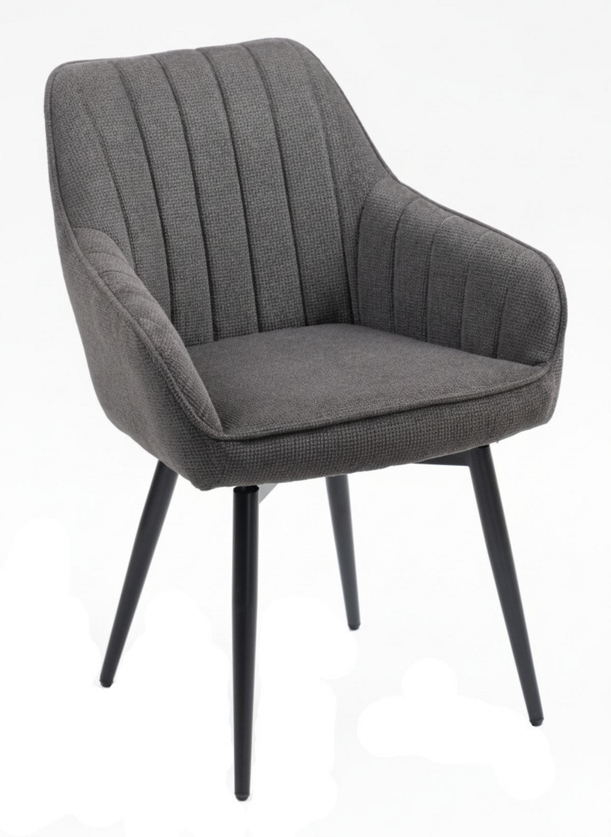 ARMLEHNSTUHL  in Eisen  - Anthrazit/Schwarz, MODERN, Textil/Metall (63/83/63cm) - Livetastic