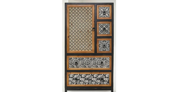 KOMMODE in 60/124,5/38 cm - Multicolor/Schwarz, ROMANTIK / LANDHAUS, Holz/Holzwerkstoff (60/124,5/38cm) - Landscape