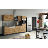 KÜCHENLEERBLOCK 270 cm   in Eichefarben  - Eichefarben/Anthrazit, MODERN, Holzwerkstoff (270cm) - Held