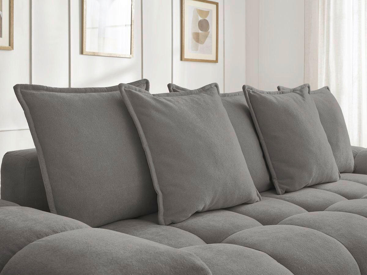 SCHLAFSOFA EVEREST  mit Rücken echt, Armteil links, Armteil rechts Struktur Dunkelgrau  - Dunkelgrau/Schwarz, MODERN, Kunststoff/Textil (278/115/90cm)