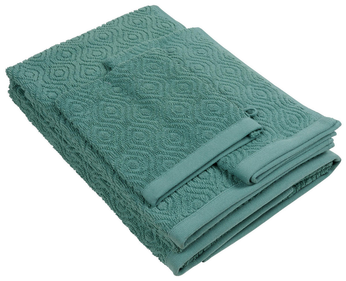 FROTTIERSET Santo Salbeigrün 4-teilig  - Salbeigrün, KONVENTIONELL, Textil - Esposa