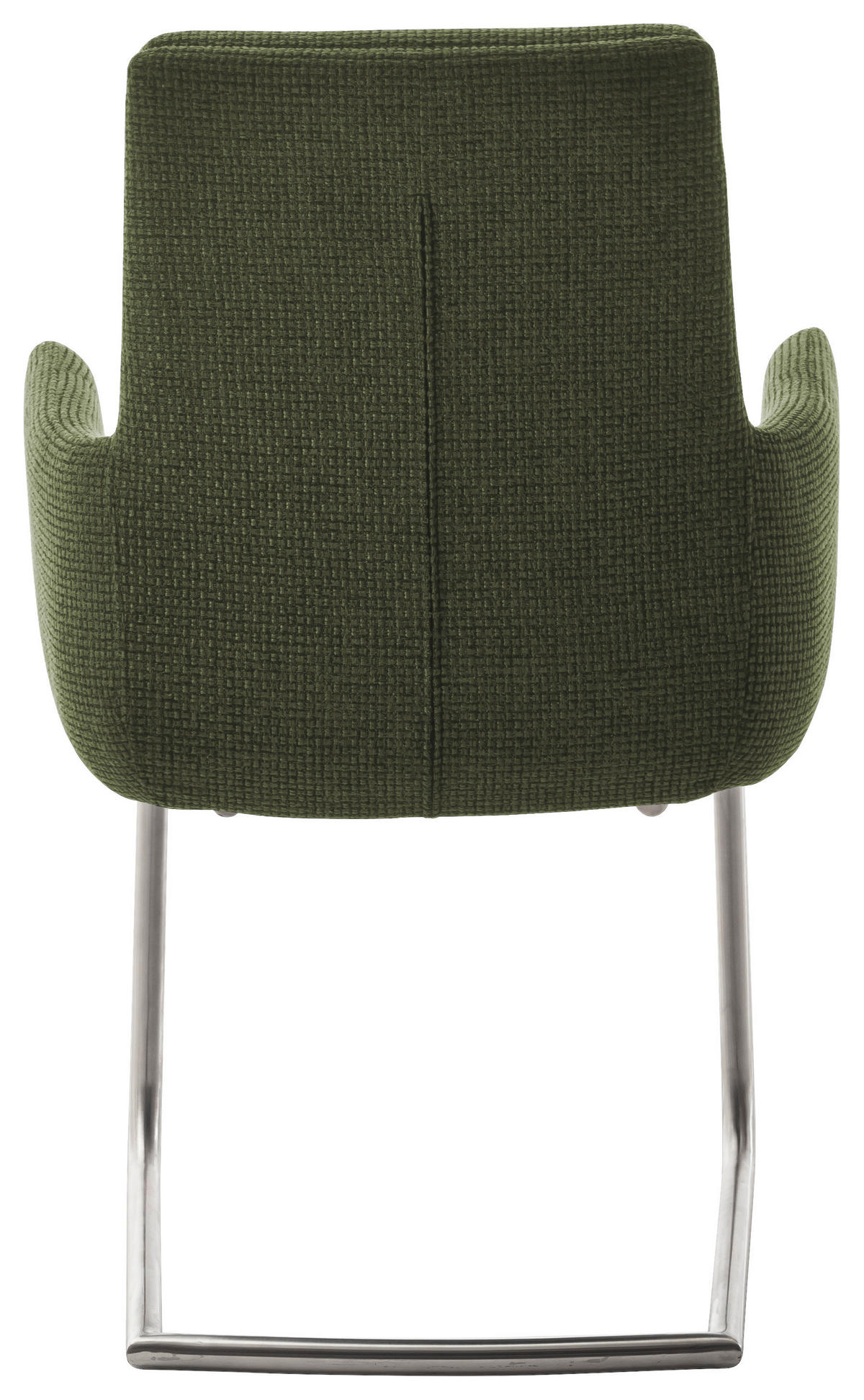 ARMLEHNSTUHL  in Edelstahl Webstoff  - Edelstahlfarben/Olivgrün, Design, Textil/Metall (61/90/64cm) - Dieter Knoll