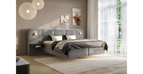 BOXSPRINGBETT 180/200 cm  in Dunkelgrau  - Dunkelgrau/Schwarz, Basics, Holz/Holzwerkstoff (180/200cm) - Esposa