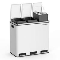 ABFALLSAMMLER 54 L  - Schwarz/Weiß, Basics, Kunststoff/Metall (61/55,5/31,6cm)
