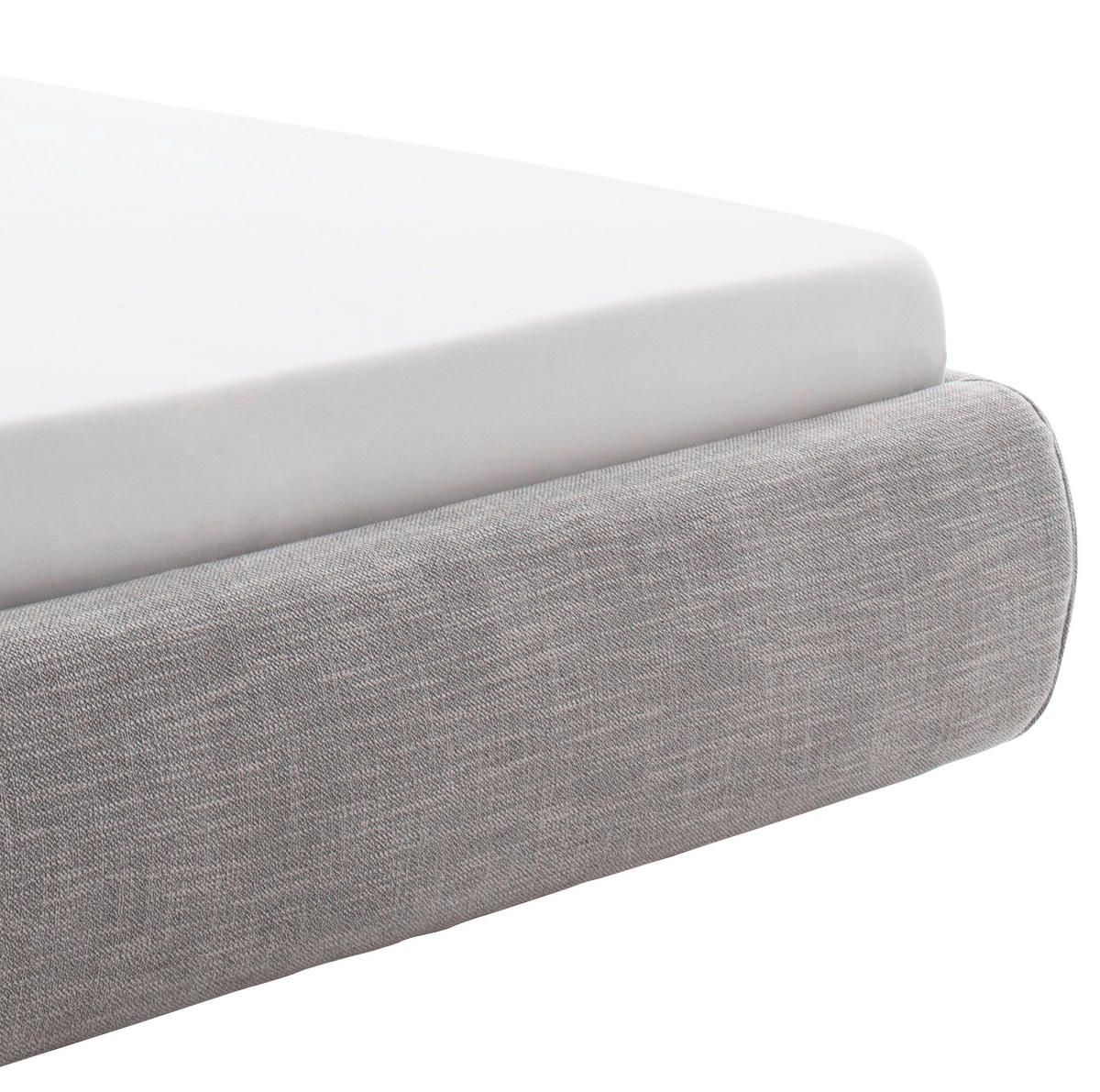 POLSTERBETT 180/200 cm,  in Hellgrau, Bettkasten, Lattenrost,  - Hellgrau/Naturfarben, MODERN, Holz/Textil (180/200cm) - Livetastic