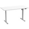SCHREIBTISCH  in Silberfarben, Weiss  - Weiss/Silberfarben, Design, Holzwerkstoff/Metall (140/71/80cm) - MID.YOU