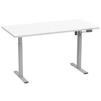 SCHREIBTISCH  in Silberfarben, Weiss  - Weiss/Silberfarben, Design, Holzwerkstoff/Metall (140/71/80cm) - MID.YOU