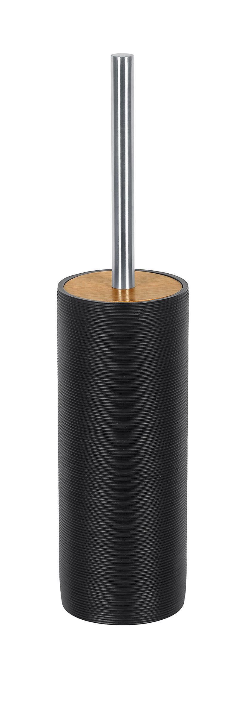 WC-BÜRSTENGARNITUR - Silberfarben/Schwarz, Basics, Holz/Kunststoff (9/40cm) - Kleine Wolke