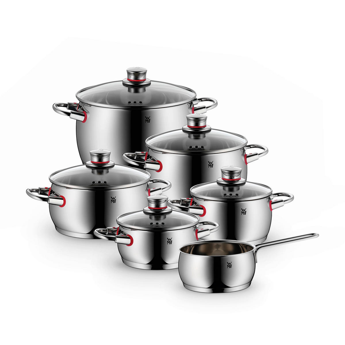 KOCHTOPFSET Quality One 6-teilig  - Silberfarben, Basics, Glas/Metall - WMF