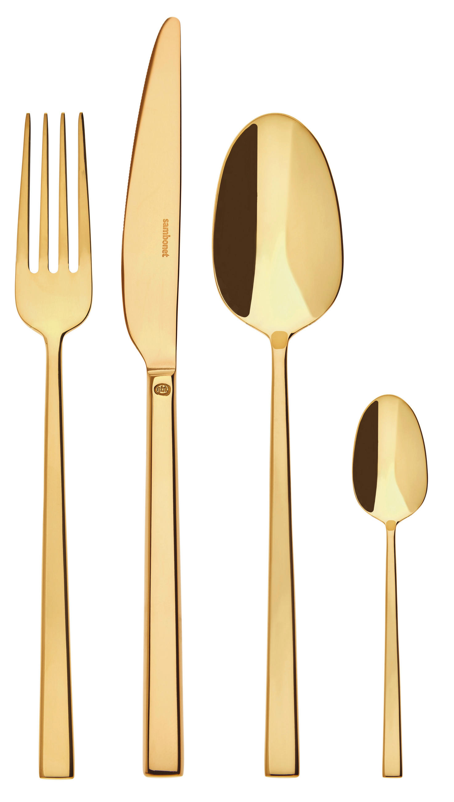 SET PRIBORA ZA JELO 24-dijelni Rock - zlatne boje, Basics, metal - Sambonet
