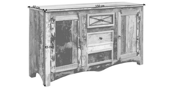 KOMMODE in 150/85/40 cm - Multicolor/Braun, LIFESTYLE, Holz/Metall (150/85/40cm) - Landscape