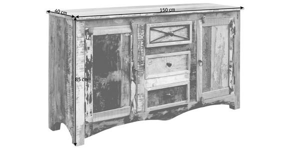 KOMMODE 150/85/40 cm Recyclingholz  - Multicolor/Braun, LIFESTYLE, Holz/Metall (150/85/40cm) - Landscape