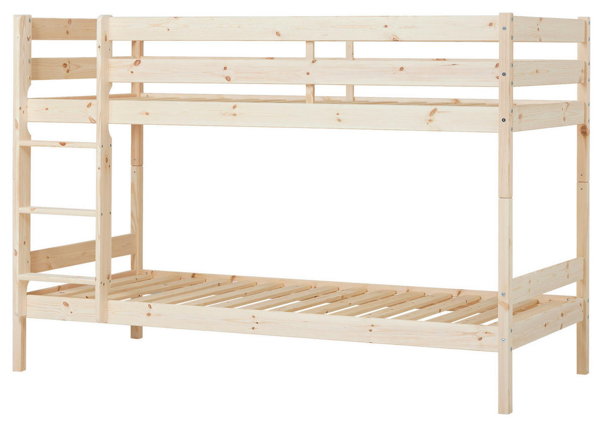 ETAGENBETT 90/200 cm,  in Naturfarben, Leiter, Matratze, Rollrost  - Weiß/Naturfarben, MODERN, Holz/Kunststoff (90/200cm) - MID.YOU