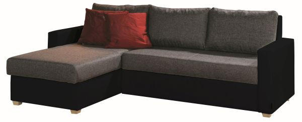 SJEDEĆA GARNITURA drvo, drvni materijal, tekstil  siva, crna   - siva/boje hrasta, Design, drvni materijal/drvo (155/230cm) - Xora