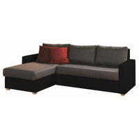 SJEDEĆA GARNITURA drvo, drvni materijal, tekstil  siva, crna   - siva/boje hrasta, Design, drvni materijal/drvo (155/230cm) - Xora